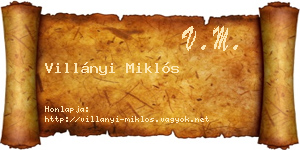 Villányi Miklós névjegykártya